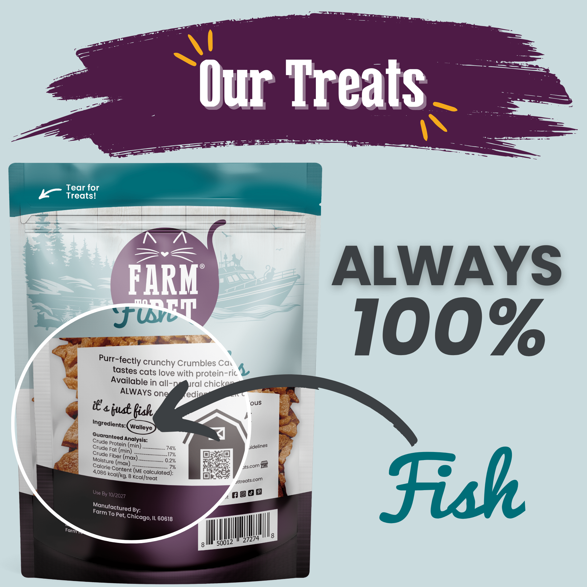 Fish Crumbles for Cats | All-Natural Fish Cat Treats